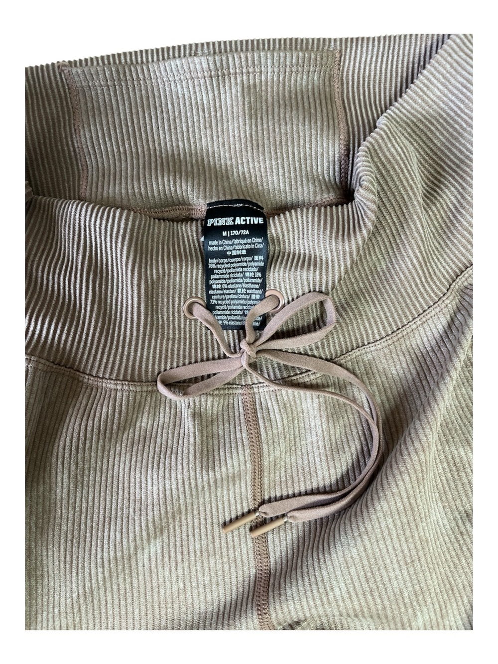 Victoria’s Secret PINK Active Ribbed High-Waisted Leggings - Beige - Size M - Picture 3 of 7